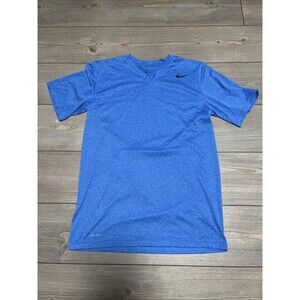 Nike Dri-Fit Men’s V-Neck Tshirt Blue Short Sleeve Medium tall Polyester